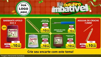 Modelo de TV para TV Horizontal com o tema Outubro Imbatível para Armarinho e Aviamentos