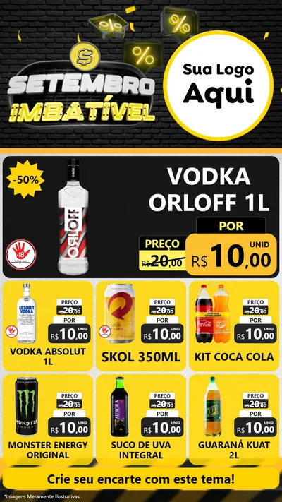 Modelo de Rede Social para Stories com o tema Setembro Imbatível para Distribuidora de bebidas