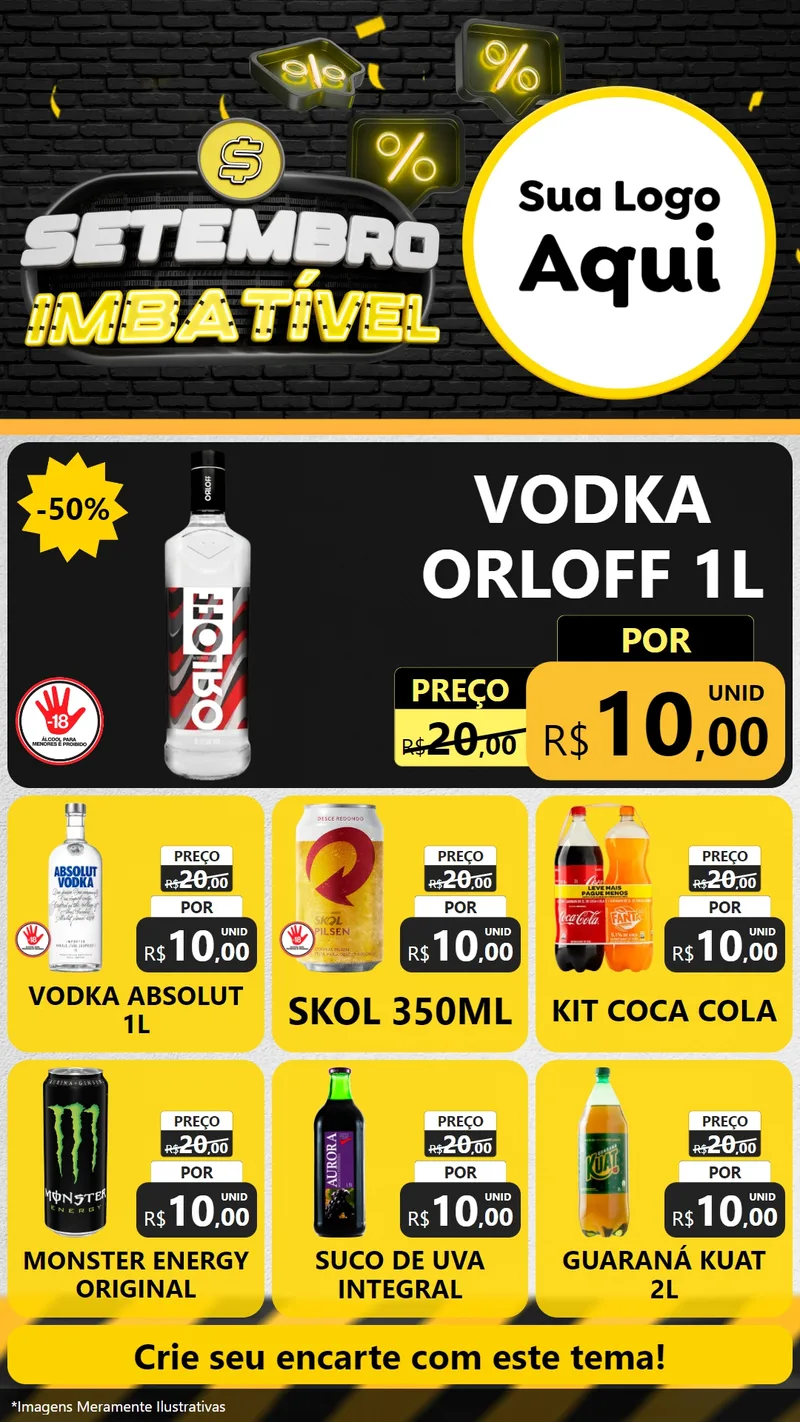 Modelo de Rede Social para Stories com o tema Setembro Imbatível para Distribuidora de bebidas