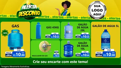 Modelo de TV para TV Horizontal com o tema Alerta de Desconto para Água e gás
