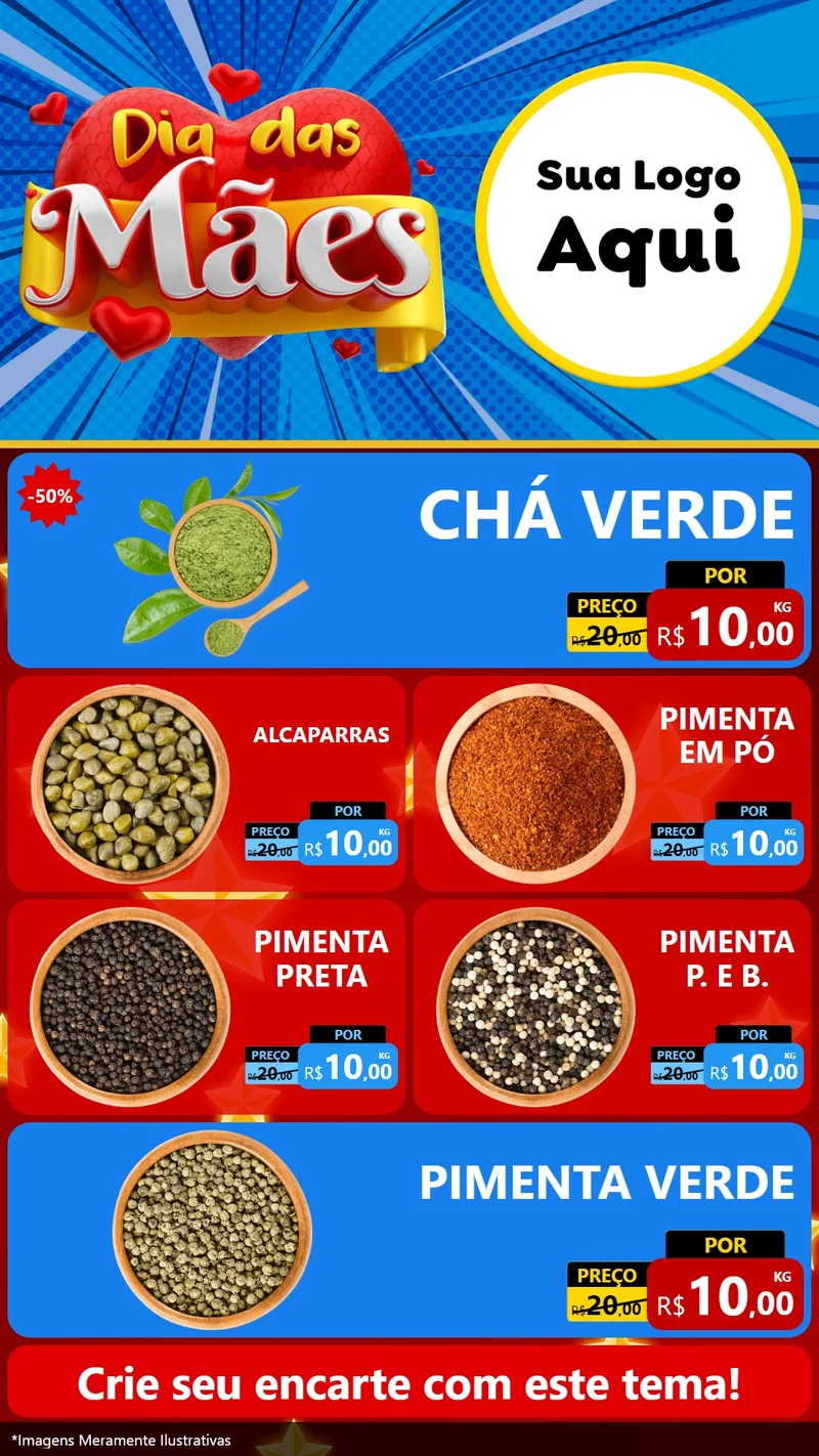 Modelo de TV para TV Vertical com o tema Dia das Mães para Produtos Naturais