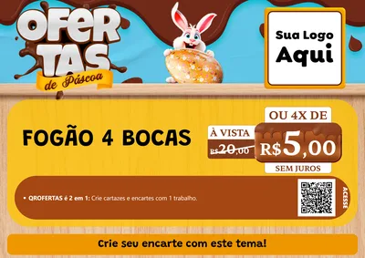 Modelo de Cartaz para Cartaz A4 Horizontal com o tema Ofertas de Páscoa para Móveis e Eletro