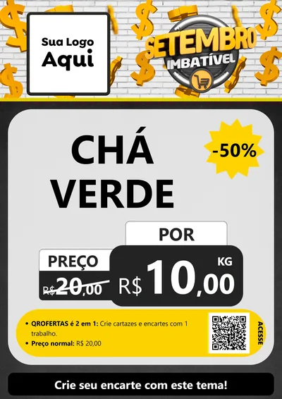 Modelo de Cartaz para Cartaz A4 Vertical com o tema Setembro Imbatível para Produtos Naturais