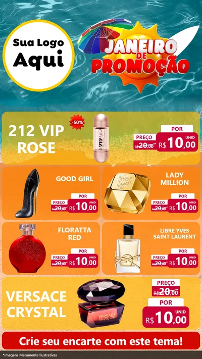Modelo de TV para TV Vertical com o tema Janeiro de Promoção para Perfumes