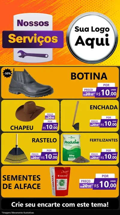 Modelo de TV para TV Vertical com o tema Nossos Serviços para Agropecuária
