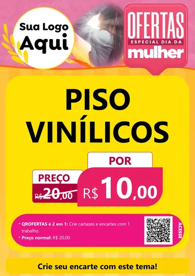 Modelo de Cartaz para Cartaz A4 Vertical com o tema Ofertas - Especial Dia Das Mulheres para Material para Construção