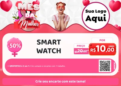 Modelo de Cartaz para Cartaz A4 Horizontal com o tema Mês da Mulher para Informática