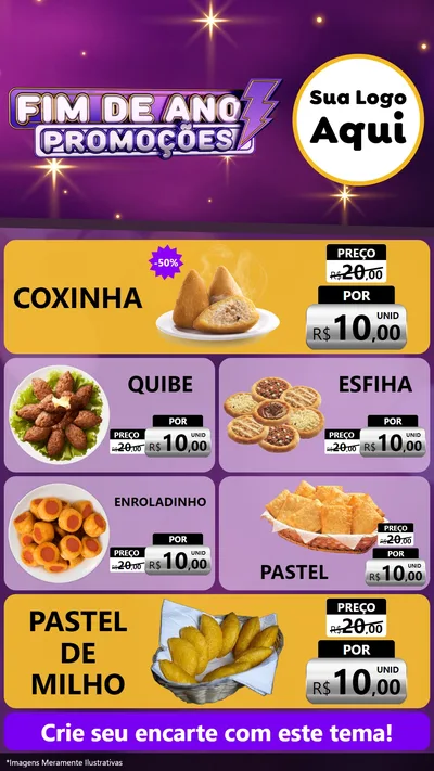 Modelo de TV para TV Vertical com o tema Fim de Ano Promoções para Salgadaria
