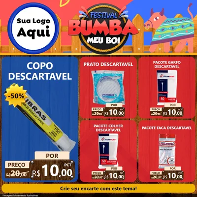 Modelo de Rede Social para Feed Facebook com o tema Festival Bumba Meu Boi para Embalagens