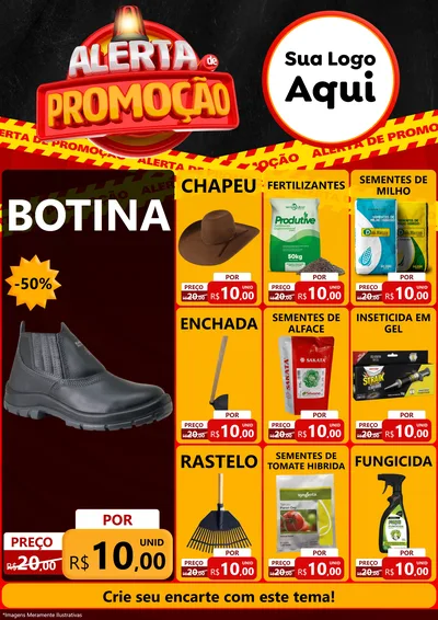 Modelo de Encarte para Encarte A4 Vertical com o tema Alerta de Promoção para Agropecuária