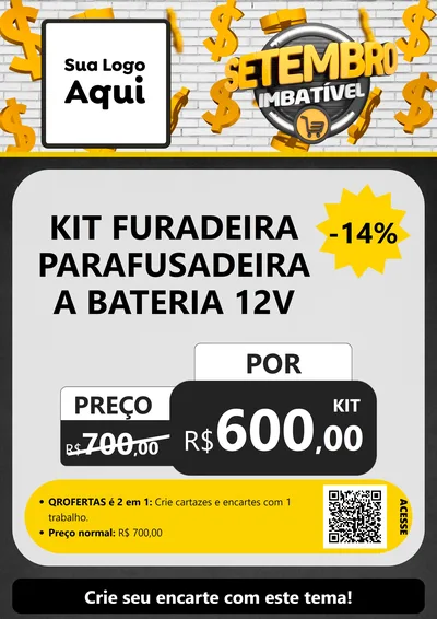 Modelo de Cartaz para Cartaz A4 Vertical com o tema Setembro Imbatível para Maquinas e Ferramentas