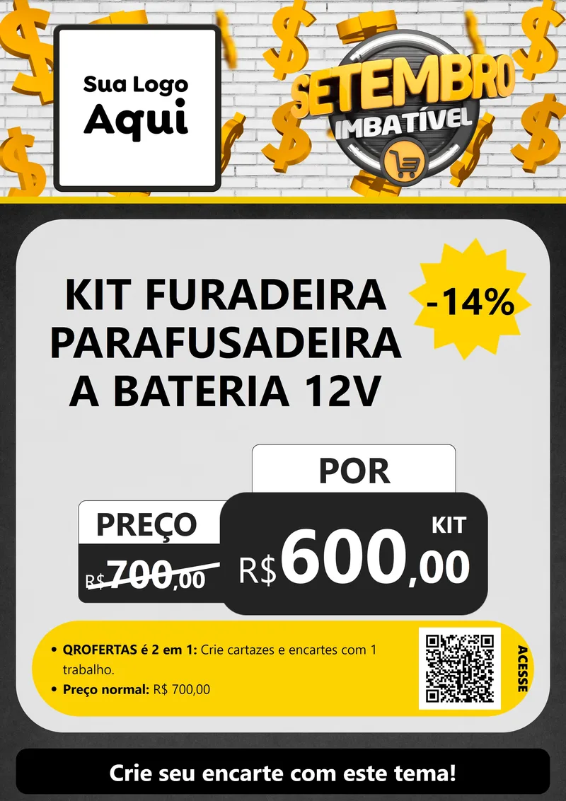 Modelo de Cartaz para Cartaz A4 Vertical com o tema Setembro Imbatível para Maquinas e Ferramentas