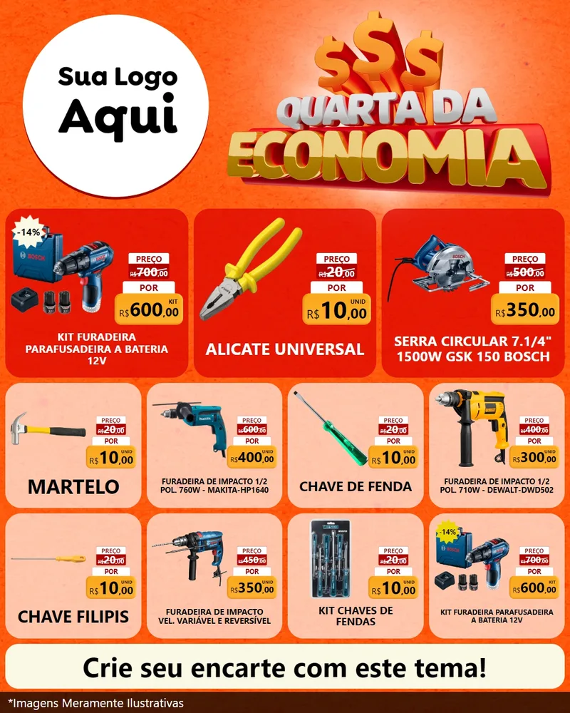 Modelo de Rede Social para Feed Instagram com o tema Quarta da Economia para Maquinas e Ferramentas