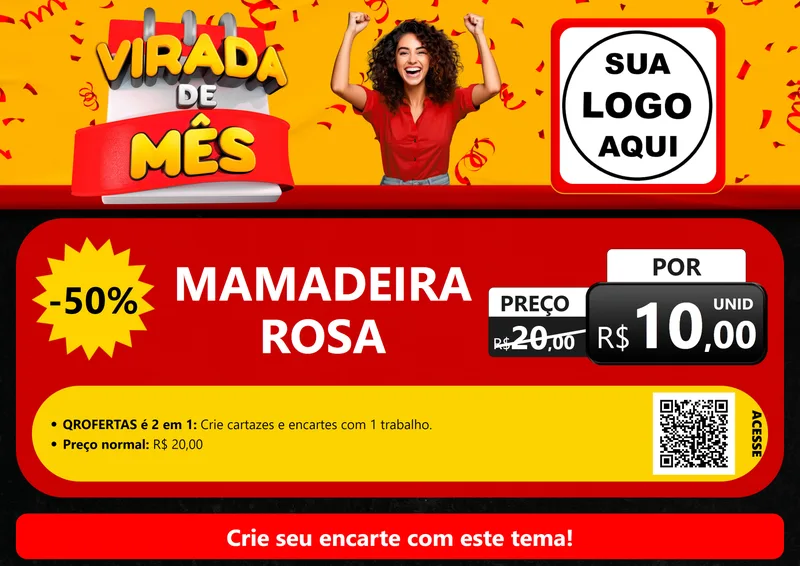 Modelo de Cartaz para Cartaz A4 Horizontal com o tema Virada de Mês para Bebês
