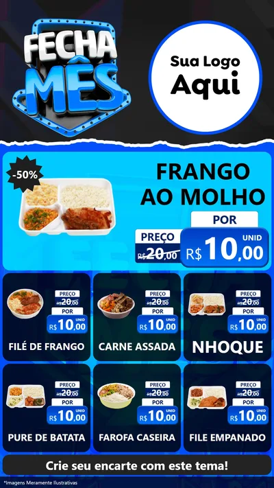 Modelo de Rede Social para Stories com o tema Fecha Mês para Restaurante
