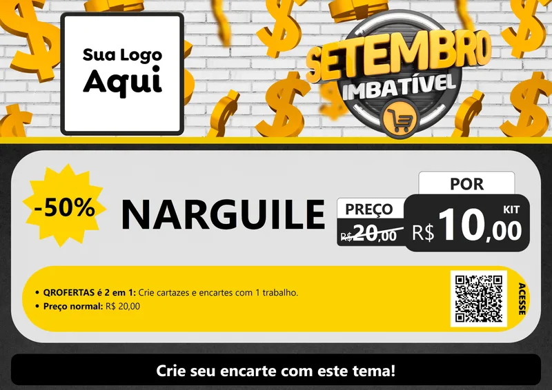 Modelo de Cartaz para Cartaz A4 Horizontal com o tema Setembro Imbatível para Tabacaria
