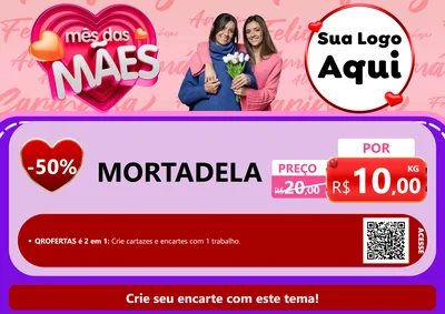 Modelo de Cartaz para Cartaz A4 Horizontal com o tema Mês Das Mães para Frios e Laticínios