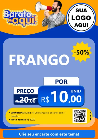 Modelo de Cartaz para Cartaz A4 Vertical com o tema Barato é aqui para Assados