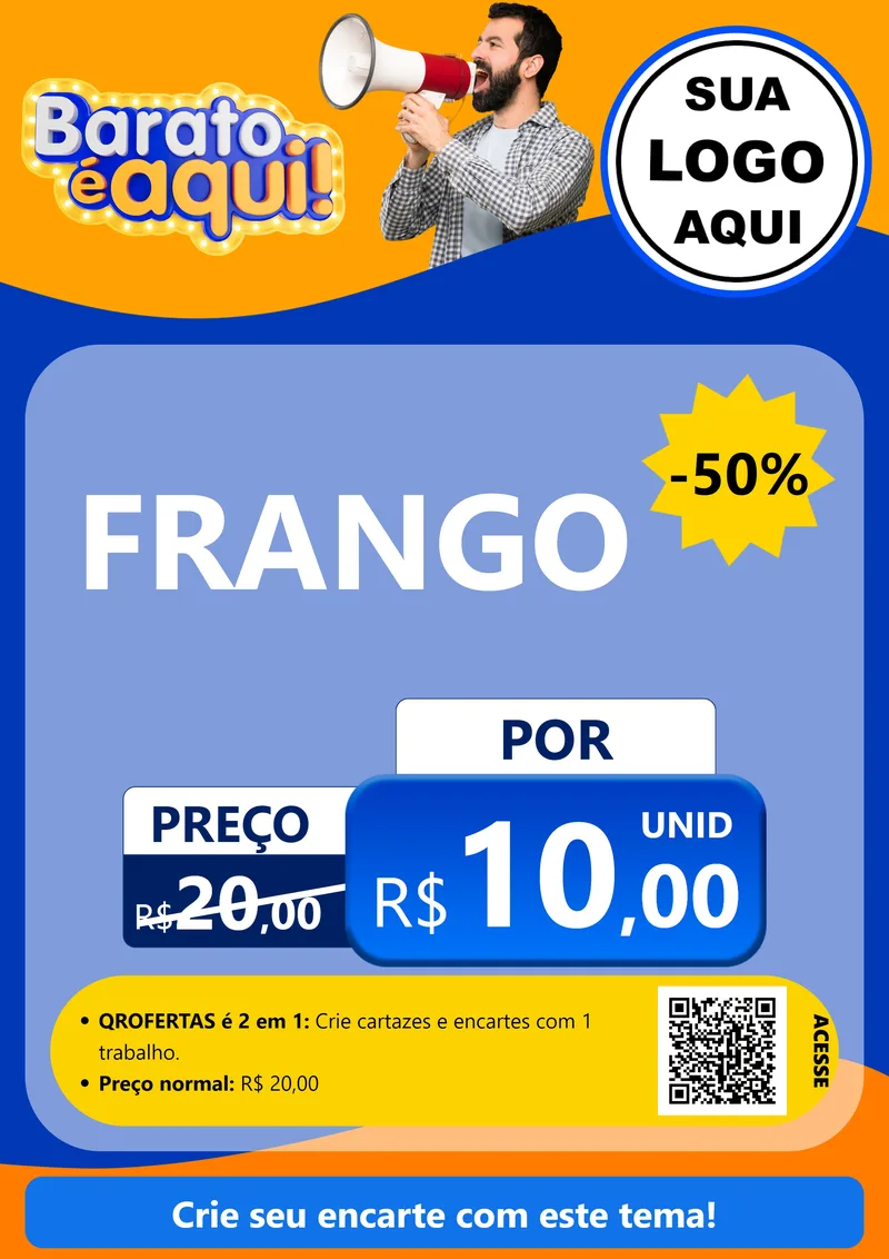 Modelo de Cartaz para Cartaz A4 Vertical com o tema Barato é aqui para Assados
