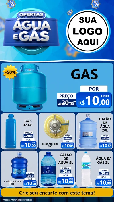 Modelo de Rede Social para Stories com o tema Ofertas Água e Gás para Água e gás