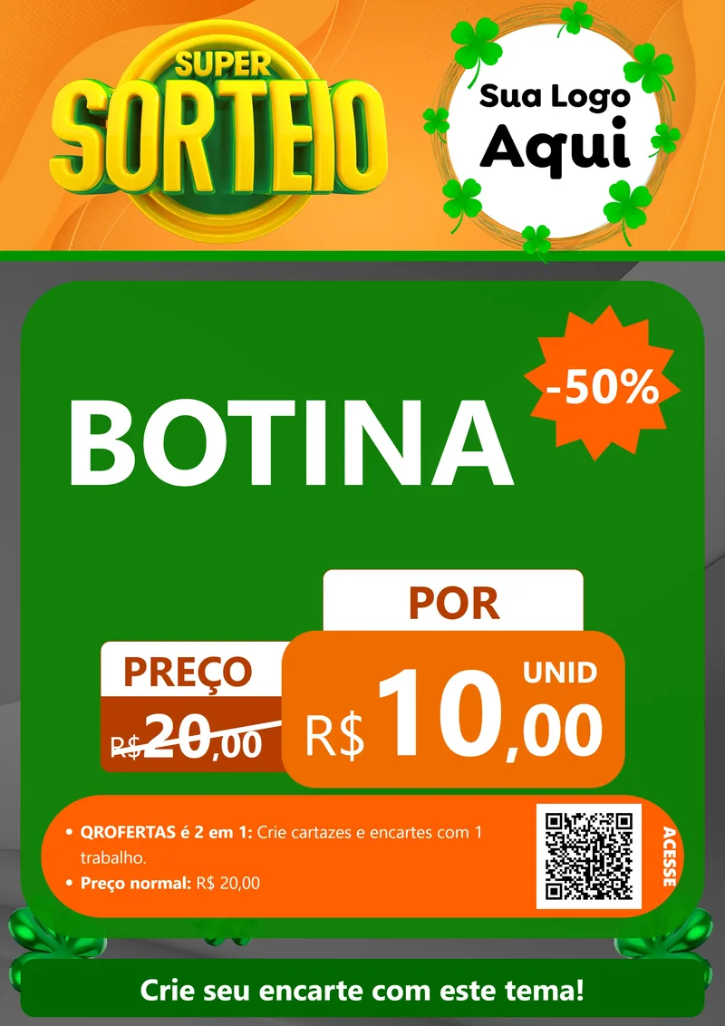 Modelo de Cartaz para Cartaz A4 Vertical com o tema Super Sorteio para Agropecuária
