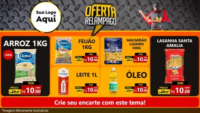 Modelo de TV para TV Horizontal com o tema Oferta Relâmpago para Supermercado