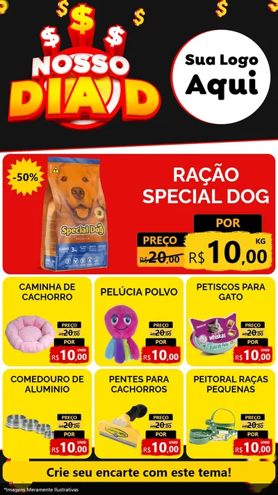 Modelo de Rede Social para Stories com o tema Nosso Dia D para Pet Shop