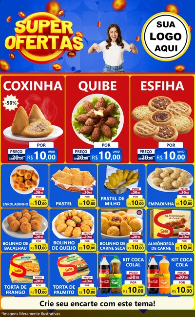 Modelo de Encarte para Encarte Grande com o tema Super Ofertas