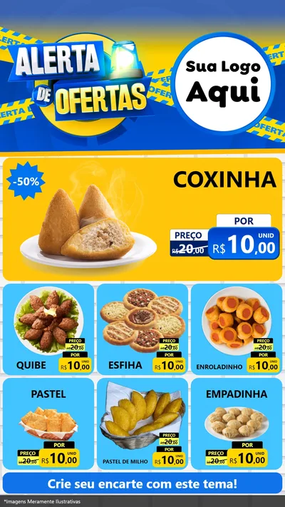 Modelo de Rede Social para Stories com o tema Alerta de Ofertas para Salgadaria
