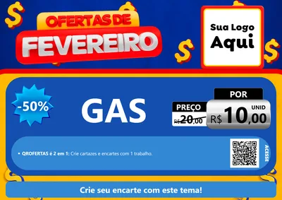 Modelo de Cartaz para Cartaz A4 Horizontal com o tema Ofertas de Fevereiro para Água e gás