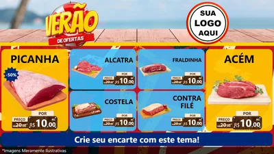 Modelo de TV para TV Horizontal com o tema Verão de Ofertas para Açougue