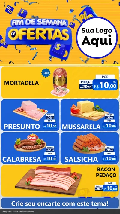 Modelo de TV para TV Vertical com o tema Fim de Semana de Ofertas para Frios e Laticínios