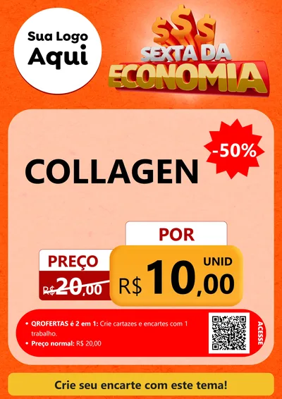 Modelo de Cartaz para Cartaz A4 Vertical com o tema Sexta da Economia para Suplementos alimentares