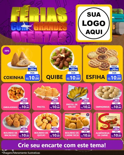 Modelo de Rede Social para Feed Instagram com o tema Férias com Grandes Ofertas para Salgadaria