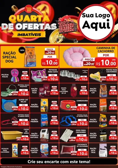 Modelo de Encarte para Encarte A4 Vertical com o tema Quarta de Ofertas Imbatíveis para Pet Shop