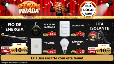 Modelo de TV para TV Horizontal com o tema Ofertas da Virada para Materiais Elétricos