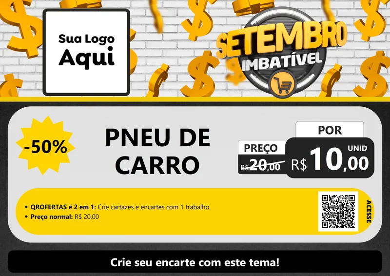 Modelo de Cartaz para Cartaz A4 Horizontal com o tema Setembro Imbatível para Auto peças