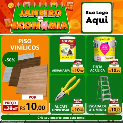Modelo de Rede Social para Feed Facebook com o tema Janeiro da Economia para Material para Construção