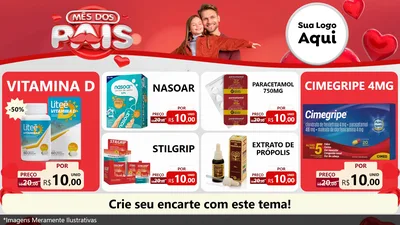 Modelo de TV para TV Horizontal com o tema Mês dos Pais para Farmácia
