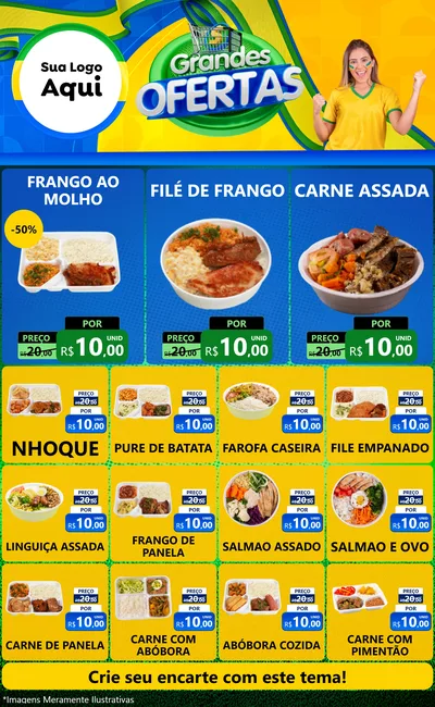 Modelo de Encarte para Encarte Grande com o tema Grandes Ofertas para Restaurante
