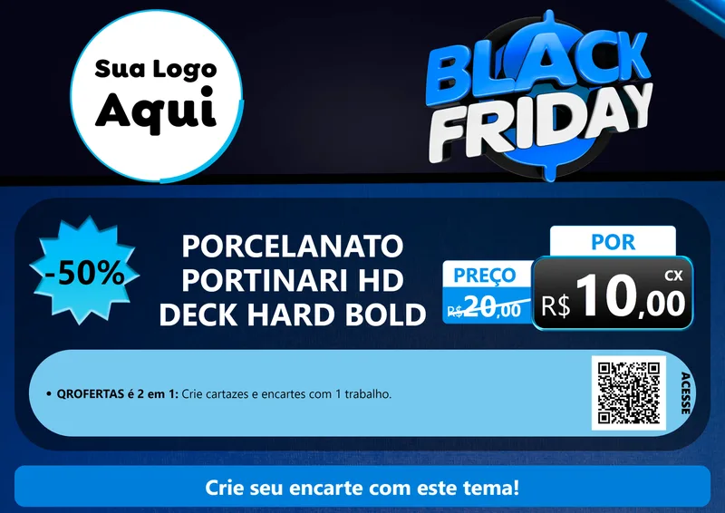 Modelo de Cartaz para Cartaz A4 Horizontal com o tema Black Friday para Pisos e revestimentos