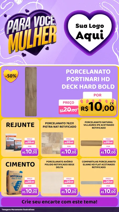 Modelo de Rede Social para Stories com o tema Para Você, Mulher para Pisos e revestimentos