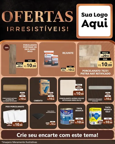 Modelo de Rede Social para Feed Instagram com o tema Ofertas Irresistíveis! para Pisos e revestimentos