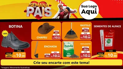 Modelo de TV para TV Horizontal com o tema Semana Dos Pais para Agropecuária