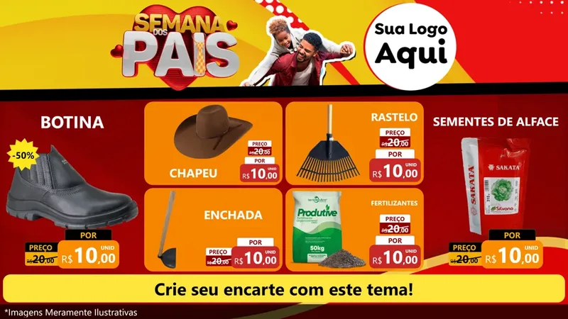 Modelo de TV para TV Horizontal com o tema Semana Dos Pais para Agropecuária