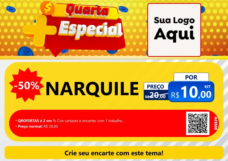 Modelo de Cartaz para Cartaz A4 Horizontal com o tema Quarta Mais Especial para Tabacaria