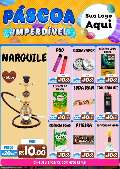 Modelo de Encarte para Encarte A4 Vertical com o tema Páscoa Imperdível para Tabacaria