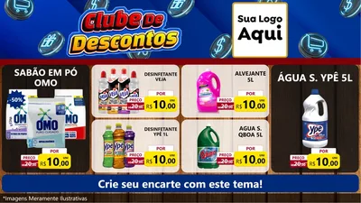 Modelo de TV para TV Horizontal com o tema Clube de Descontos para Produtos de Limpeza