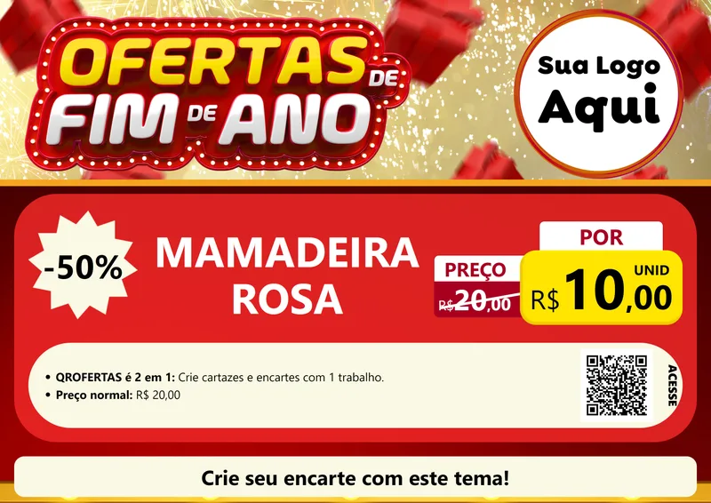 Modelo de Cartaz para Cartaz A4 Horizontal com o tema Ofertas de Fim de Ano para Bebês