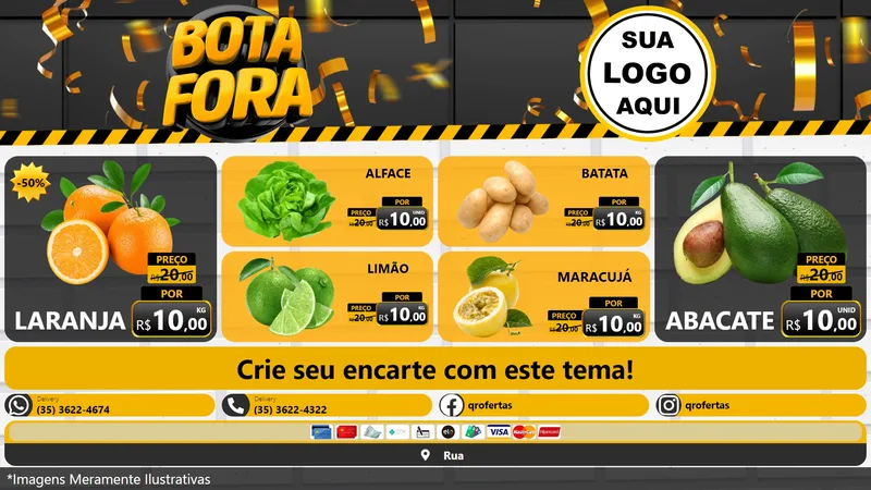 Modelo de TV para TV Horizontal com o tema Bota Fora para Hortifrúti